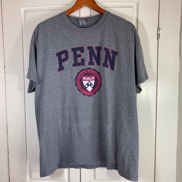 Gildan University Pennsylvania T Shirt Mens XL Heavy Cotton Gray Short Sleeve - Picture 2 of 10